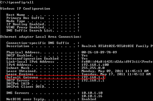 How to Find Your Router IP Address/Default Gateway